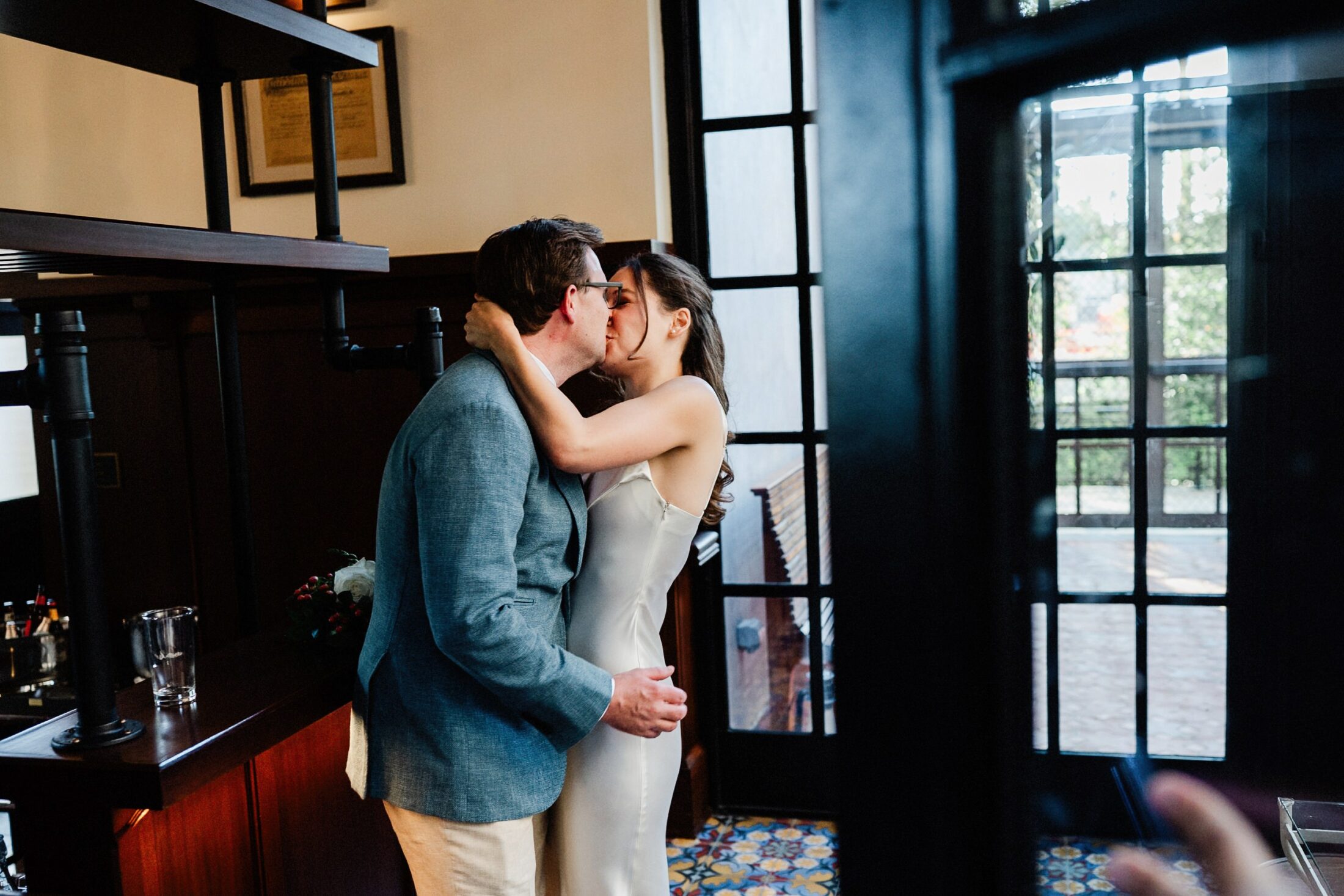 Unposed wedding moment at Hotel Emma, San Antonio wedding photographer Christian Margain